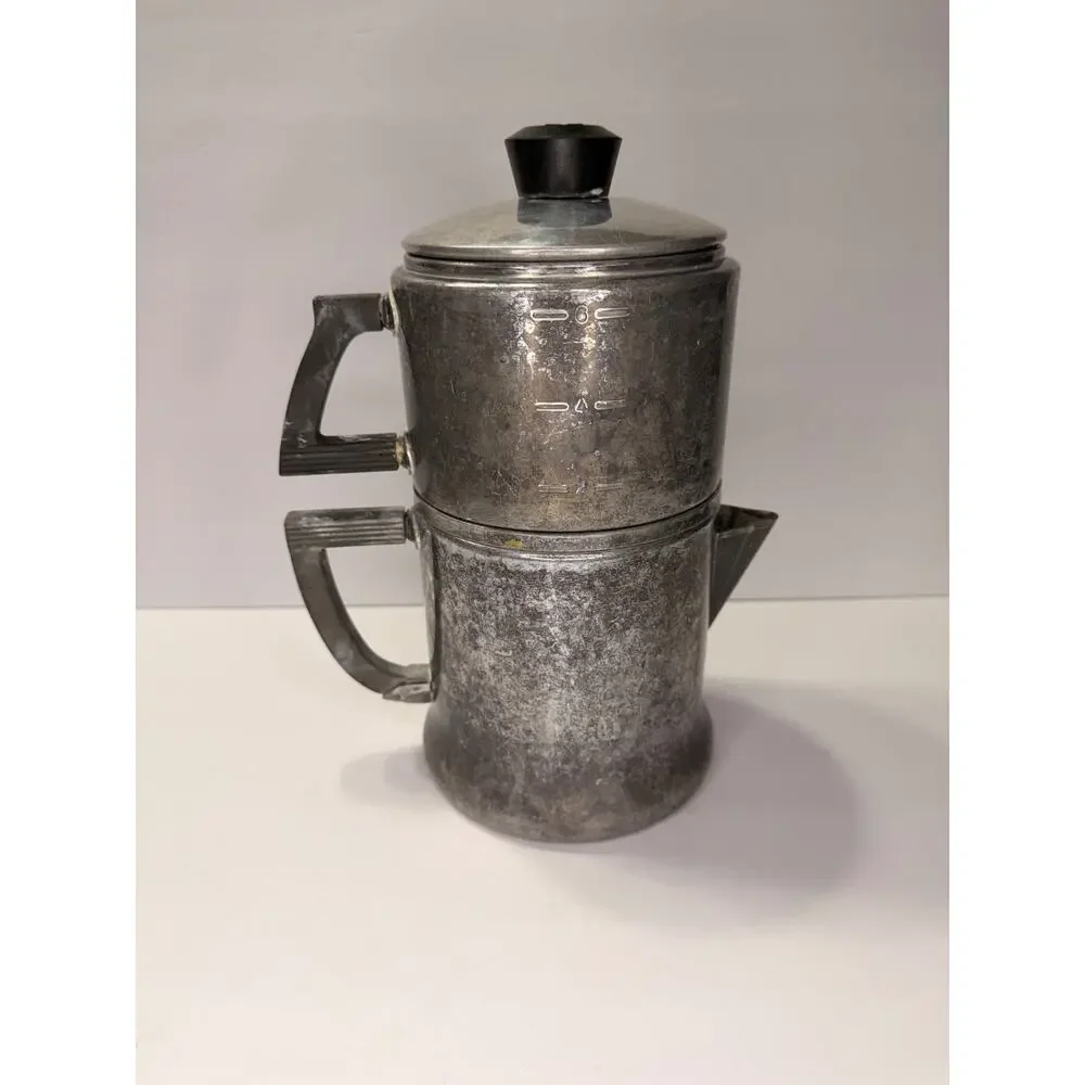 Vintage 1950'sWear-Ever 3046 Aluminum 6 Cup Stovetop Coffee Maker USA